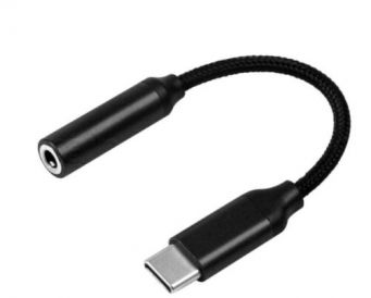 Black Universal Type C To 3.5 Mm Aux Headphone Adapter