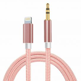 Lightening To 3.5mm Male Audio Jack Adapter Pink
