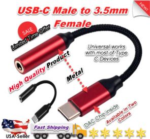 Red Universal Type C To 3.5 Mm Aux Headphone Adapter