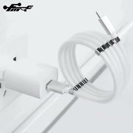 Self Winding Magnetic Charging Cable Type C White