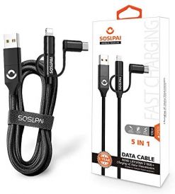 Soslpai 5 In 1 Charger Data Cable
