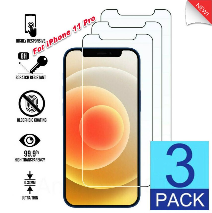 iphone 11 pro tempered glass screen protector 3 pack