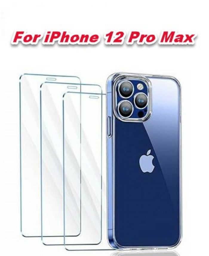 iphone 12 pro max tempered glass screen protector 3 pack